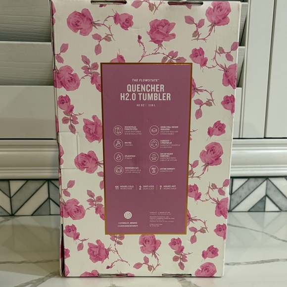 Stanley Quencher H2.0 Tumbler with Pink Floral Design- Love Shack Fancy - Picture 3 of 11